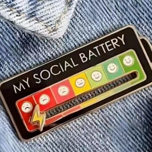 Social Battery Brooch