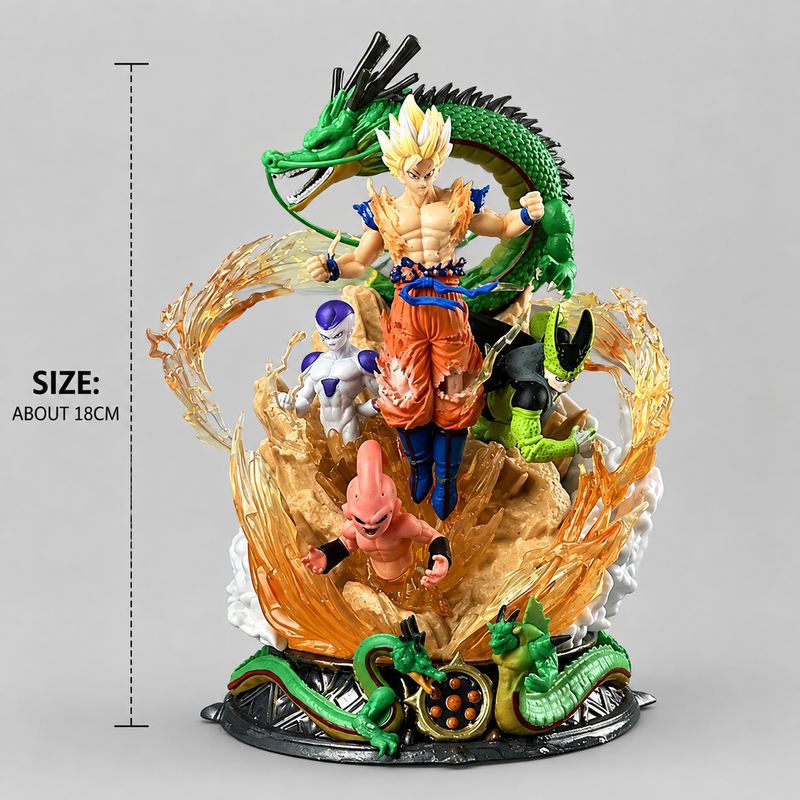 DBZ Goku With Shenron 18cm Action Figure (Blister+Box)