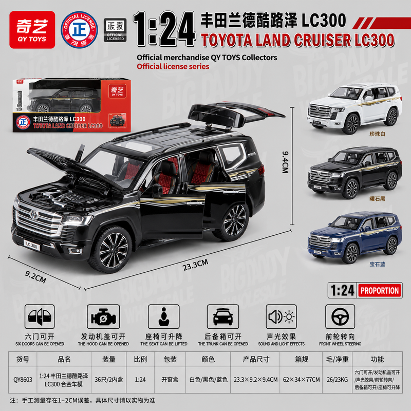 QY Toys-Black Mamba Imported Toyota Land Cruiser 1:32