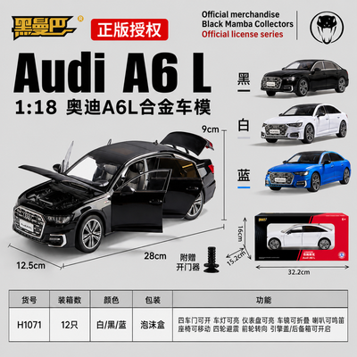 QY Toys-Black Mamba Imported Audi A6 1:18