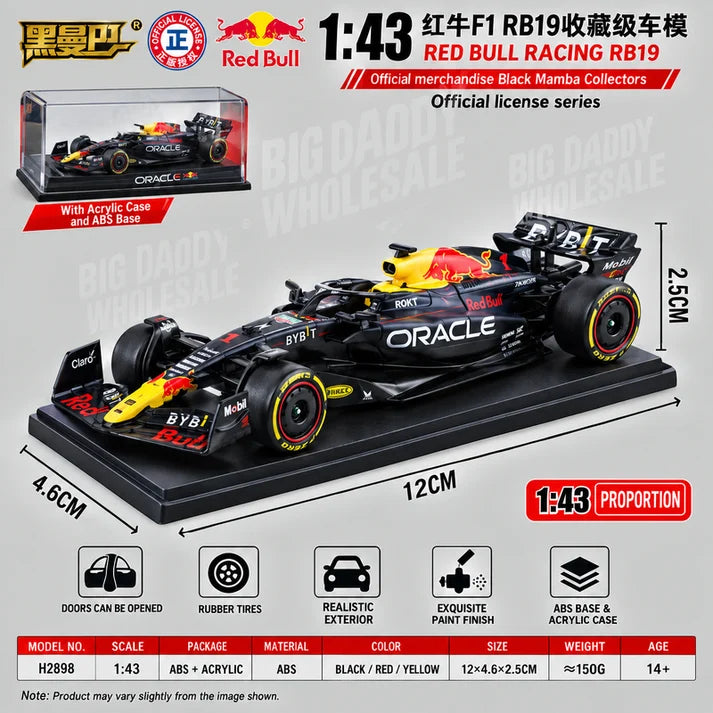 QY Toys-Black Mamba Imported Red Bull Formula 1 Racing Car 1:43 (Acrylic Box)