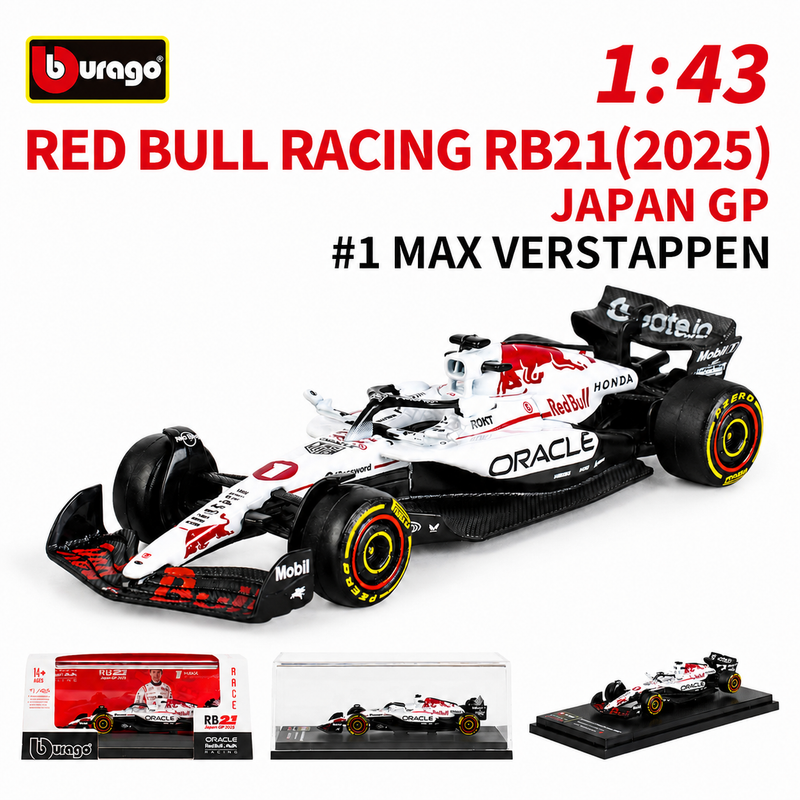 Burrago 1:43 RB21 (2025) Japan GP # 1 max (Acrylic Box)