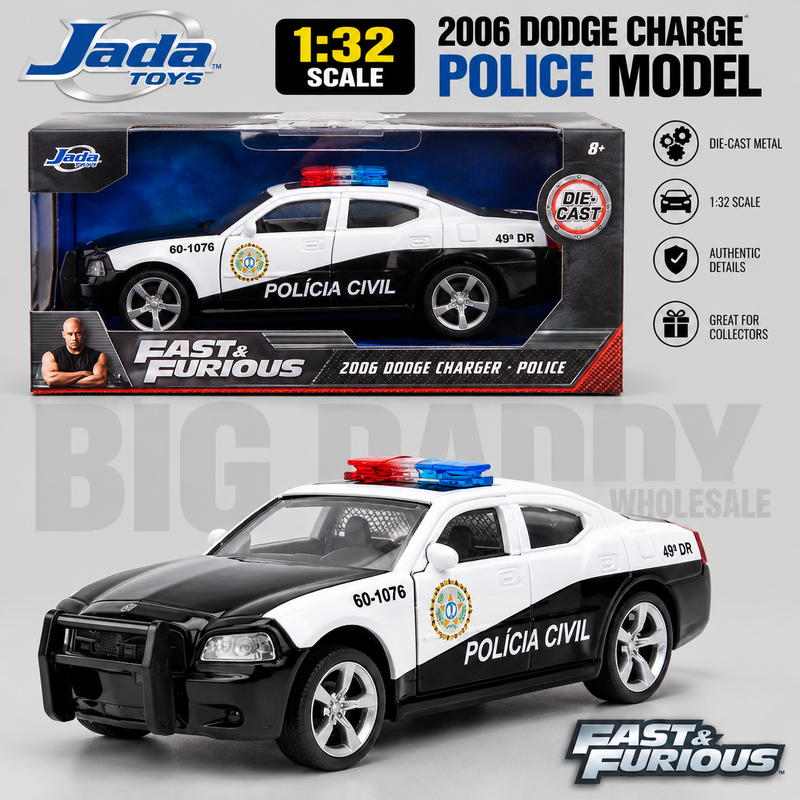 Jada Toys Fast & Furious 2006 Dodge Charger Police 1:32 Die-Cast Car