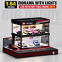 1:64 Scale Car Showroom Diorama with Lights & Rotating Turntable (DIY) – Cars & Figures Not Included