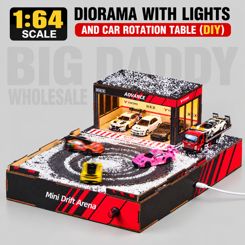 1:64 Scale Drift Arena Diorama with Lights (DIY)