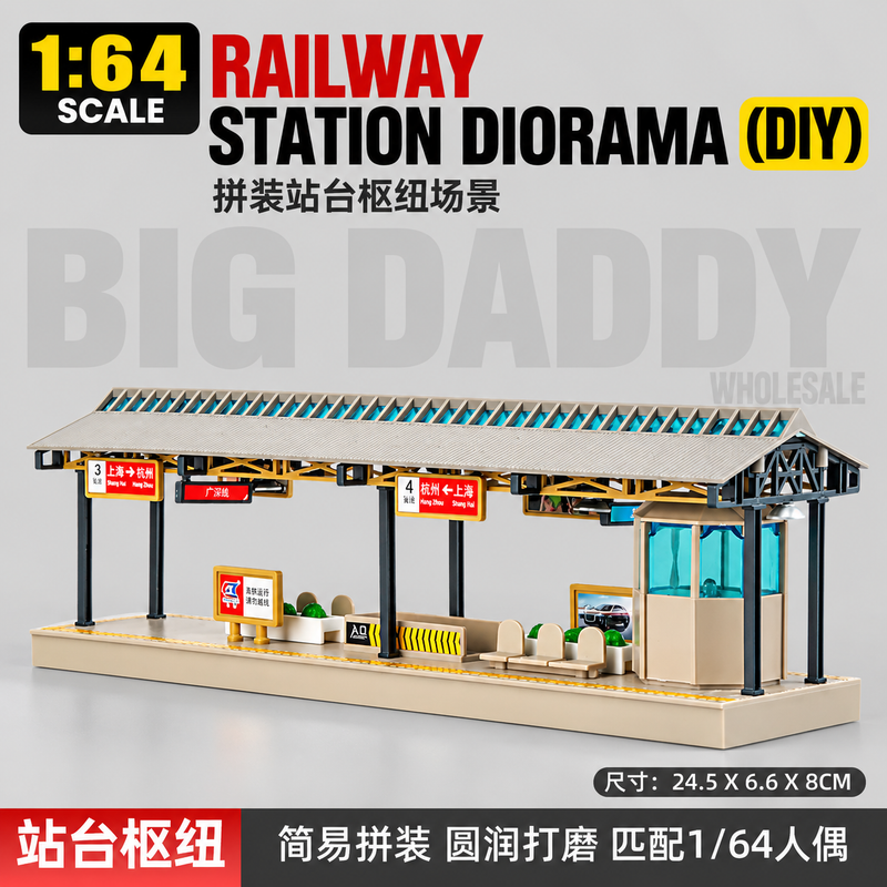 1:64 Scale Train Station Diorama with Detailed Interior (DIY)