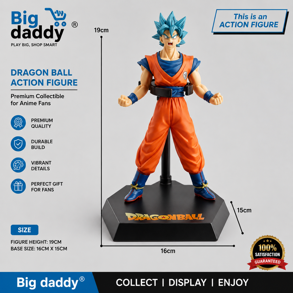 Dbz Goku standing blue hair 19 cm