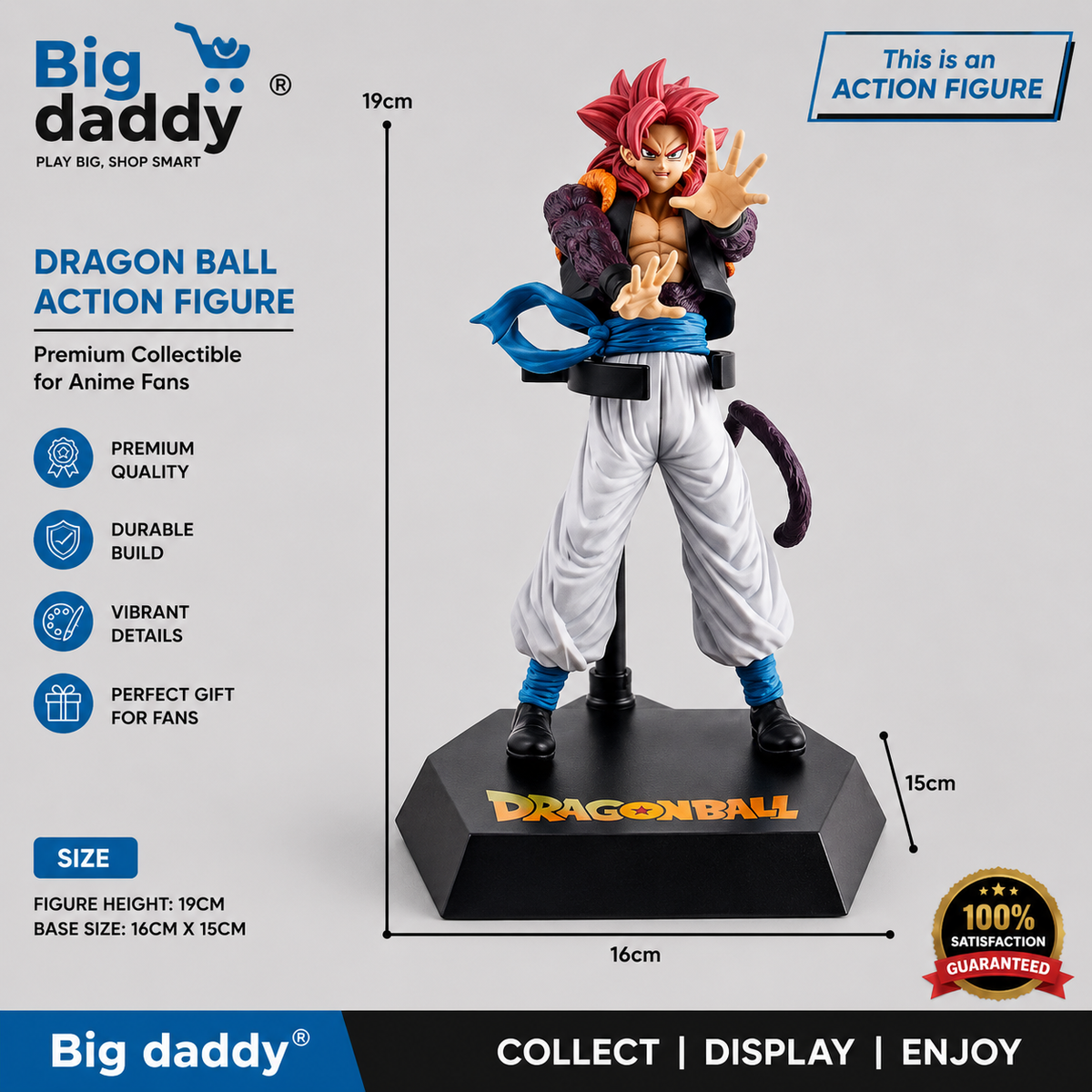 Dbz Super saiya both hand front standing fiqure 19cm