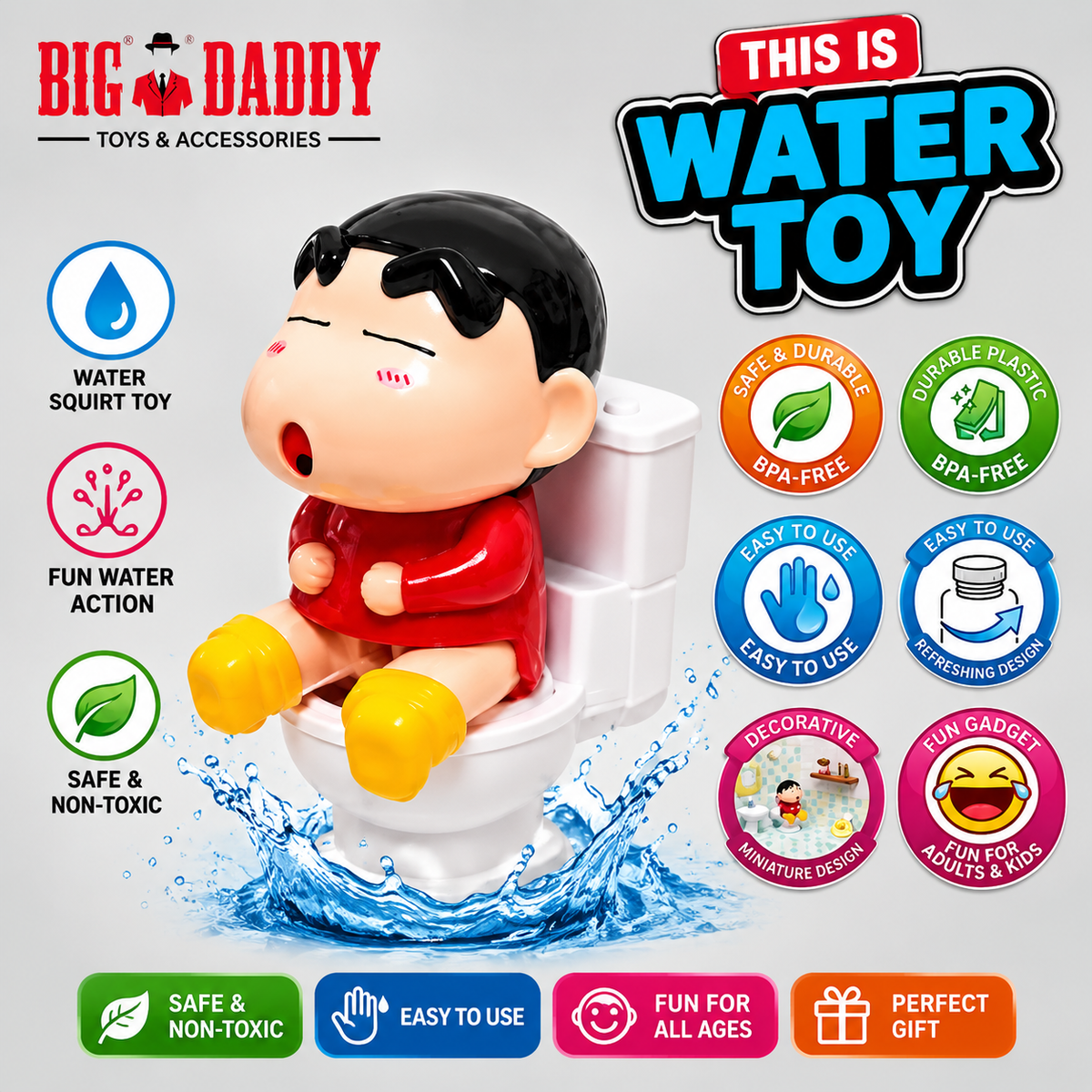 New shinchan Sitting on seat  Susu Prank Toy  - Pack of 2  (Net price - 105)