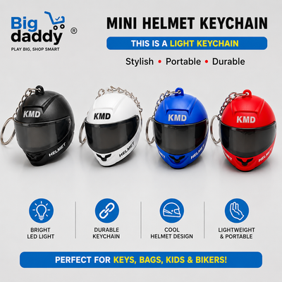 New Trending Helmet keychain with light Pack of 6 ( Net price - 90 )