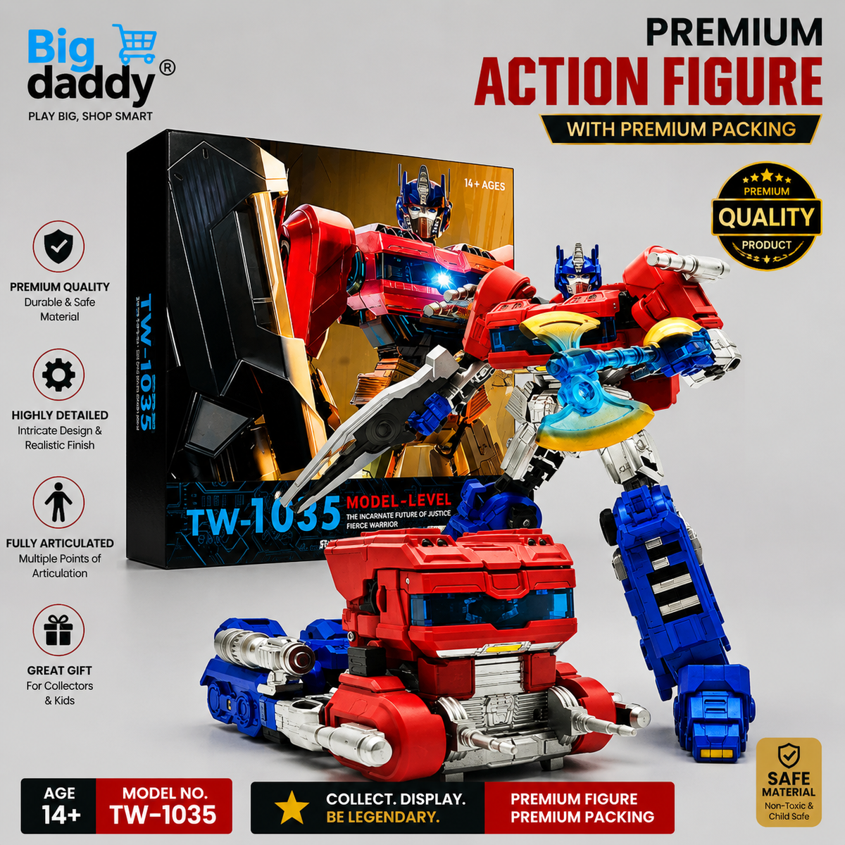 Baiwei TW-1035 DarkForge Shadow Commander – Black Stealth Robot