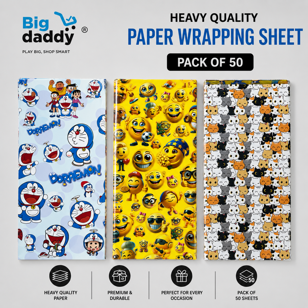Mix design Dora / cat Wrapping sheet Pack of 50