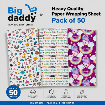 Mix design  unicorn / cloud  print  Paper wrapping sheet Pack of 50
