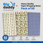 Mix design flower print  Paper wrapping sheet Pack of 50