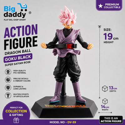 Dbz Goku standing both hand open pink hair 19cm