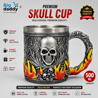 Skull fire Steel cup
