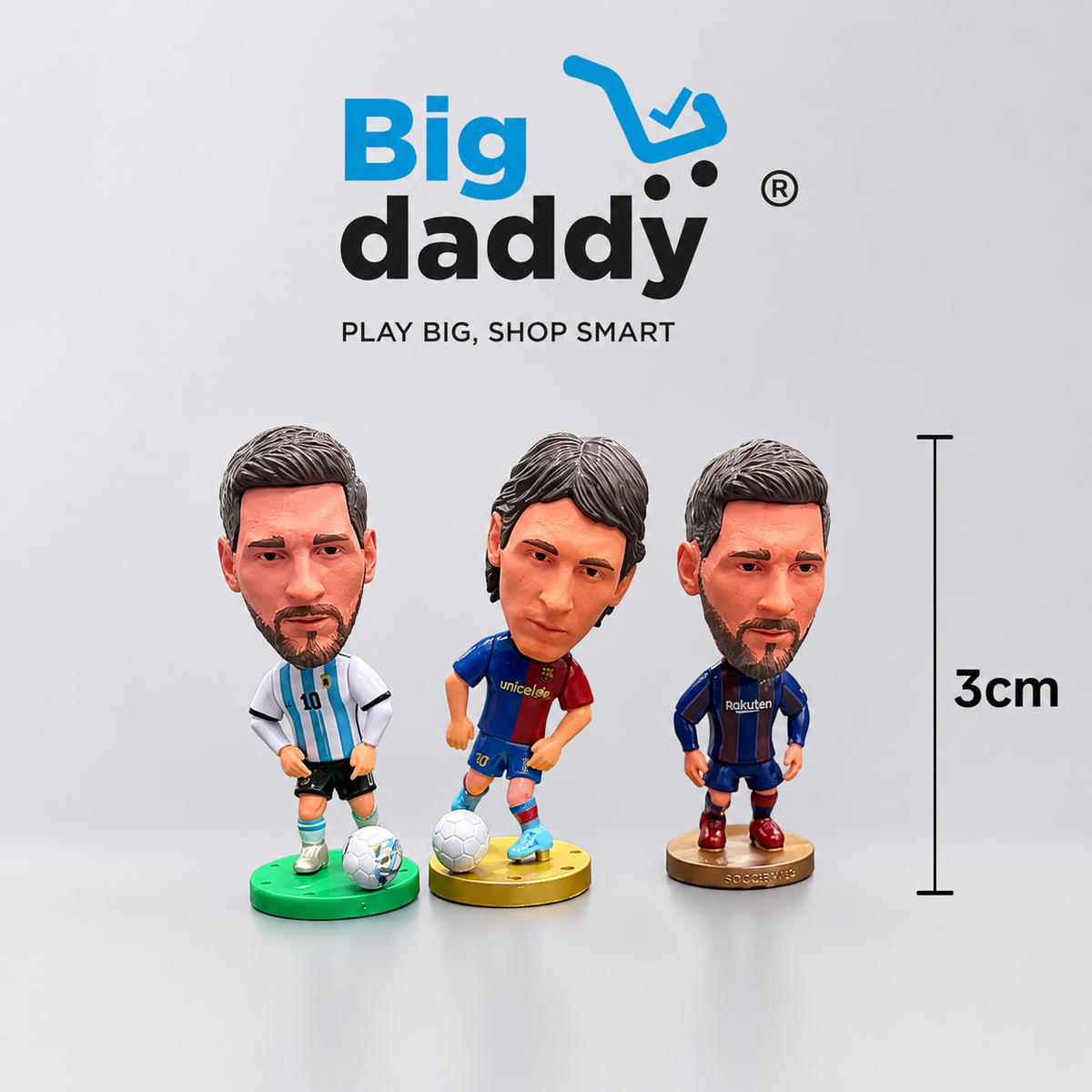 New messi Miniature standies 3cm ( Pack of 3 ) Net price - 155