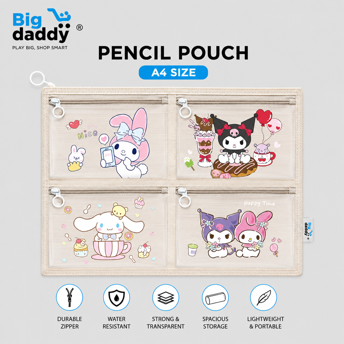 Kuromi mix A4 Size file pouch  Pack of 12 ( Net price - 22 )