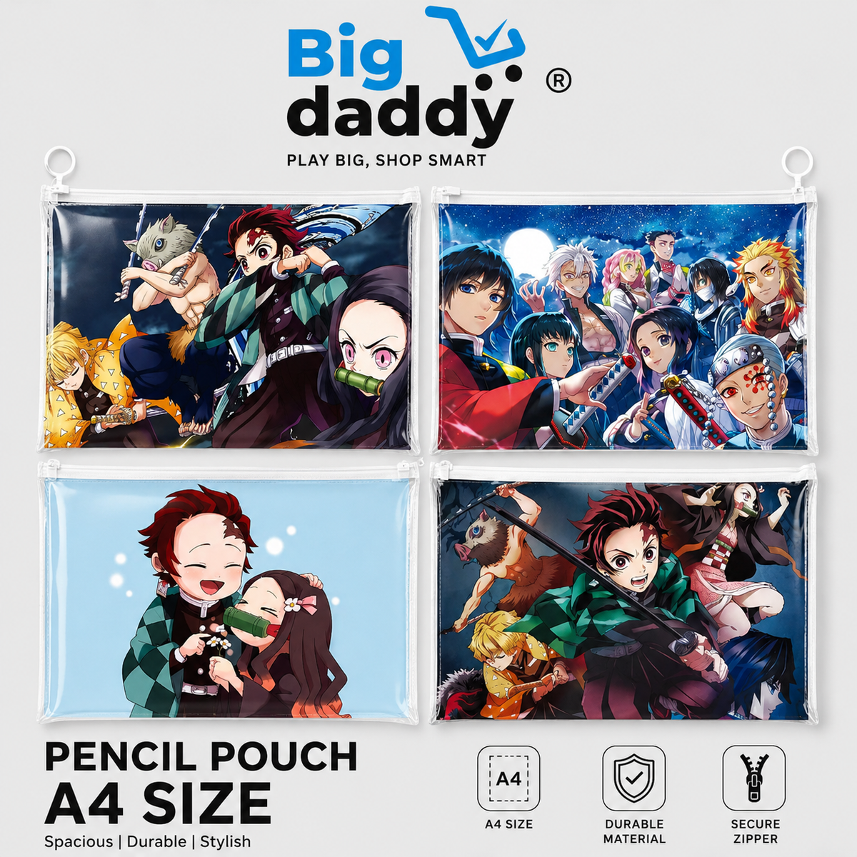 demon slayer  A4 Size file pouch  Pack of 12 ( Net price - 22 )