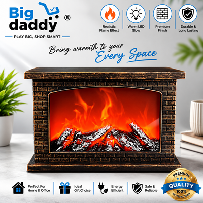 Brick LED Fireplace Flame Lamp for Home Decor - Electric Faux Fire| SIZE - 30CM X 11.5X 20CM