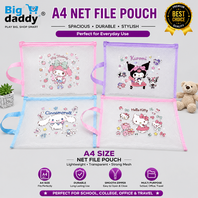 kuromi  / kitty mix A4 size Net file folder ( Pack of 6 ) Net price - 65  )