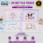 kuromi  / kitty mix A4 size Net file folder ( Pack of 6 ) Net price - 65  )