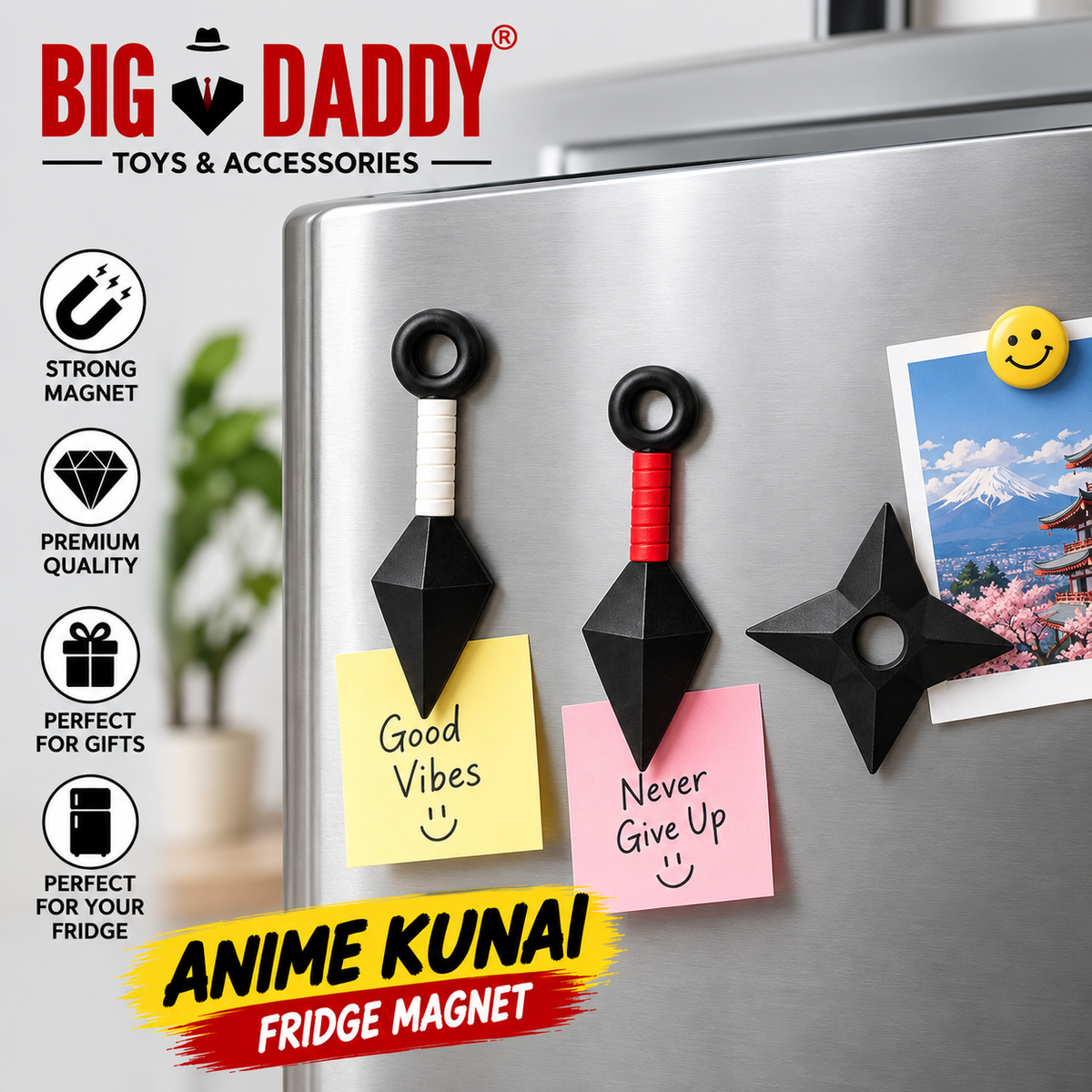 New Small kunai  mix design Plastic magnet Pack of 3 ( Net price - 60 )
