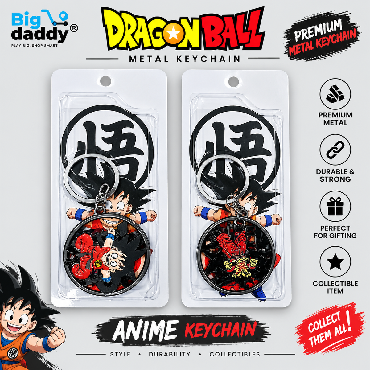 Dbz Goku Rotating keychain Pack of 5 ( Net price - 45 )