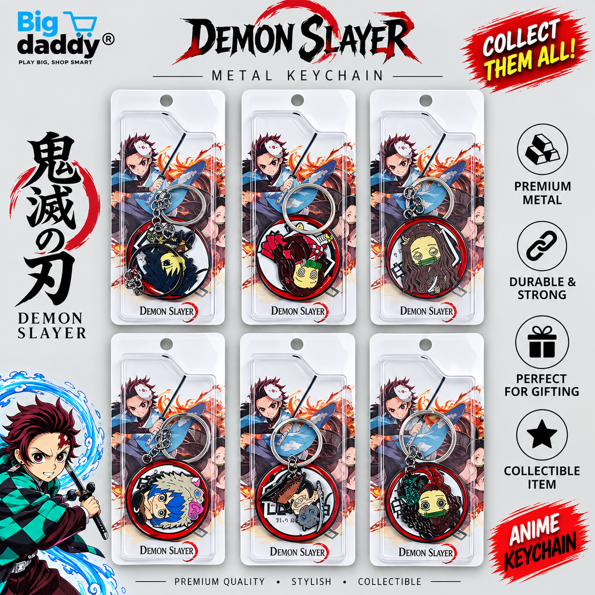 Hot selling Demon slayer mix keychains pack of 10  ( Net price - 45 )