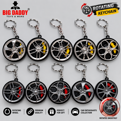 Mix design Alloy wheel rotating keychain Pack of 10 ( Net price -45 )