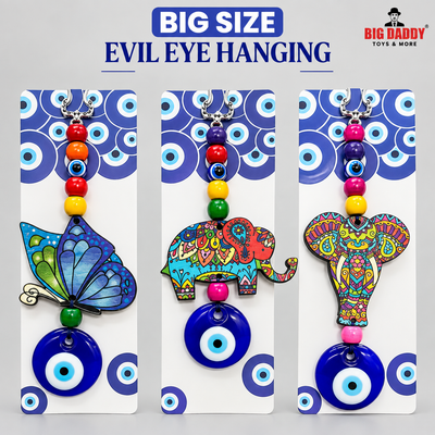 Evil eye wooden mix design hanging pack of 12 ( Net price - 60 )