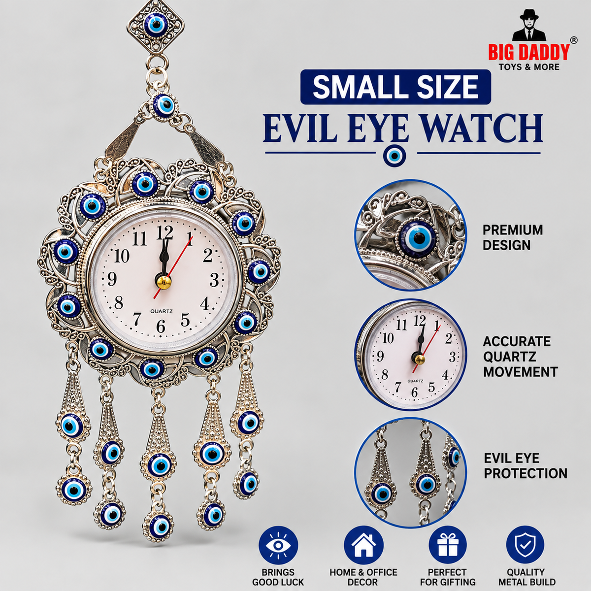Medium size evil eye clock - model7700