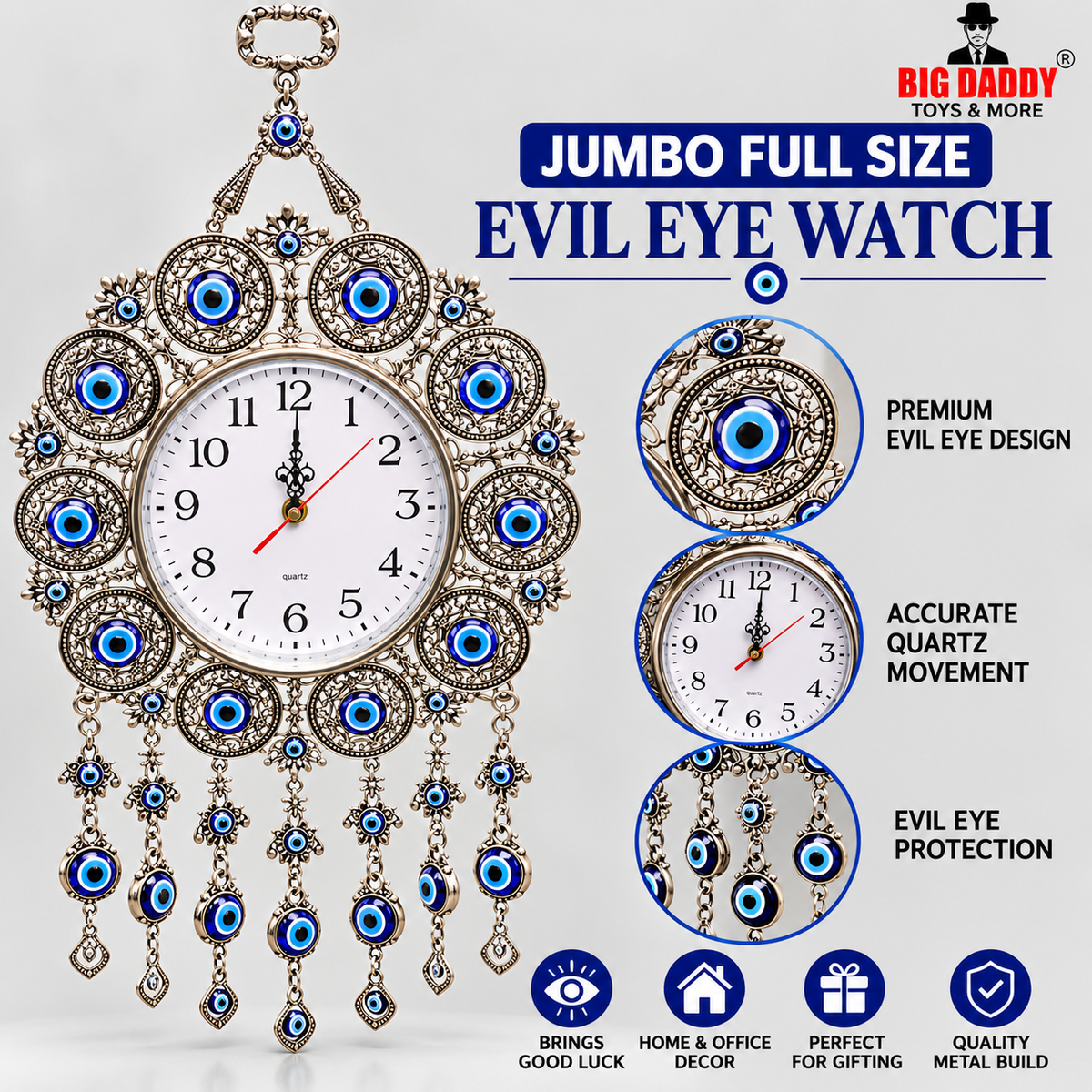 Jumbo size  Evil eye clock