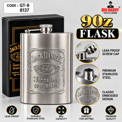 Jack Daniel stainless steel  Hip flask  9oz Code- GT9