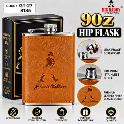 Johnie walker Leather Hip flask  9oz Code- GT27