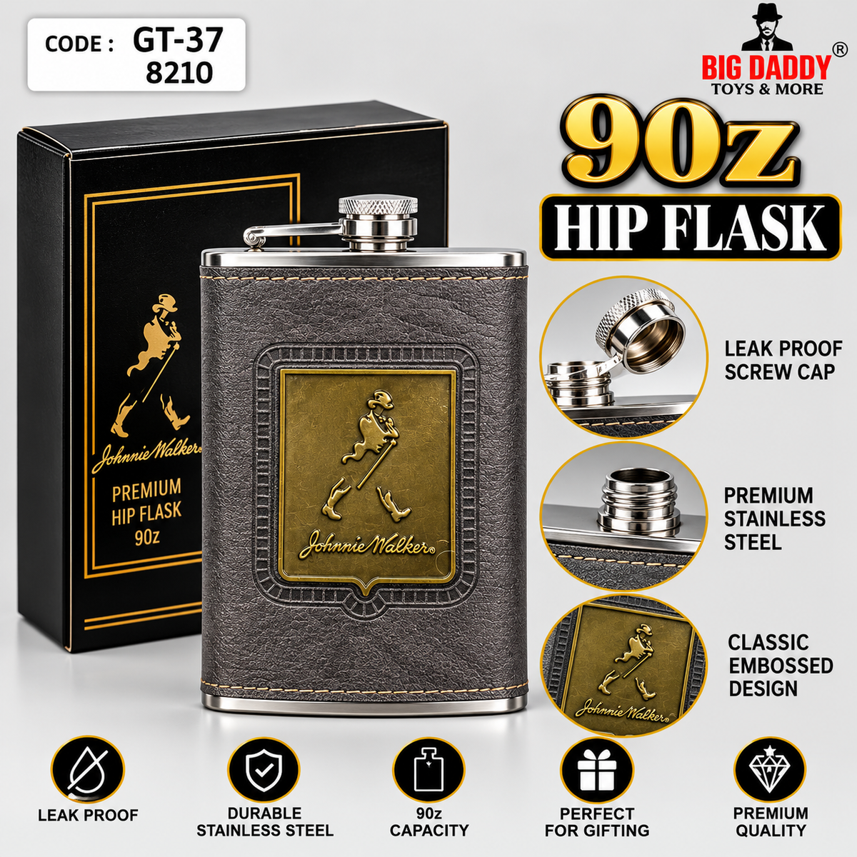 Johnie walker Hip flask  9oz Code- GT37