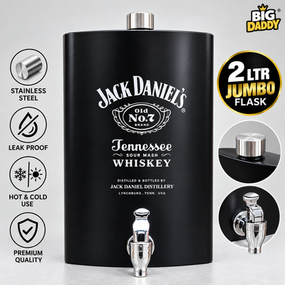 Hot selling Jd 2ltr Jumbo flask with tap Silver  Code-GT20