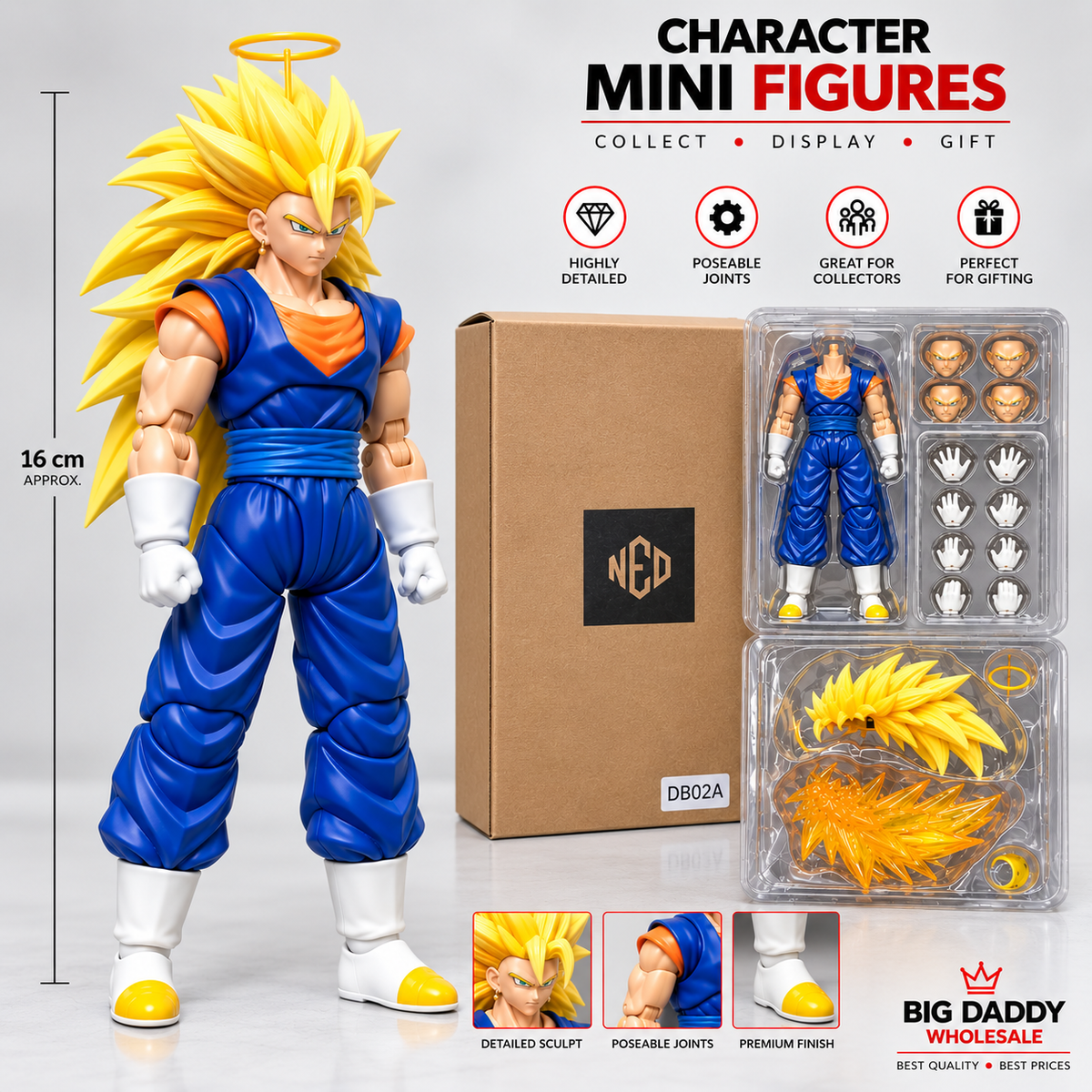 DBZ Super Saiyan 3 Vegito 15cm Anime Action Figure New