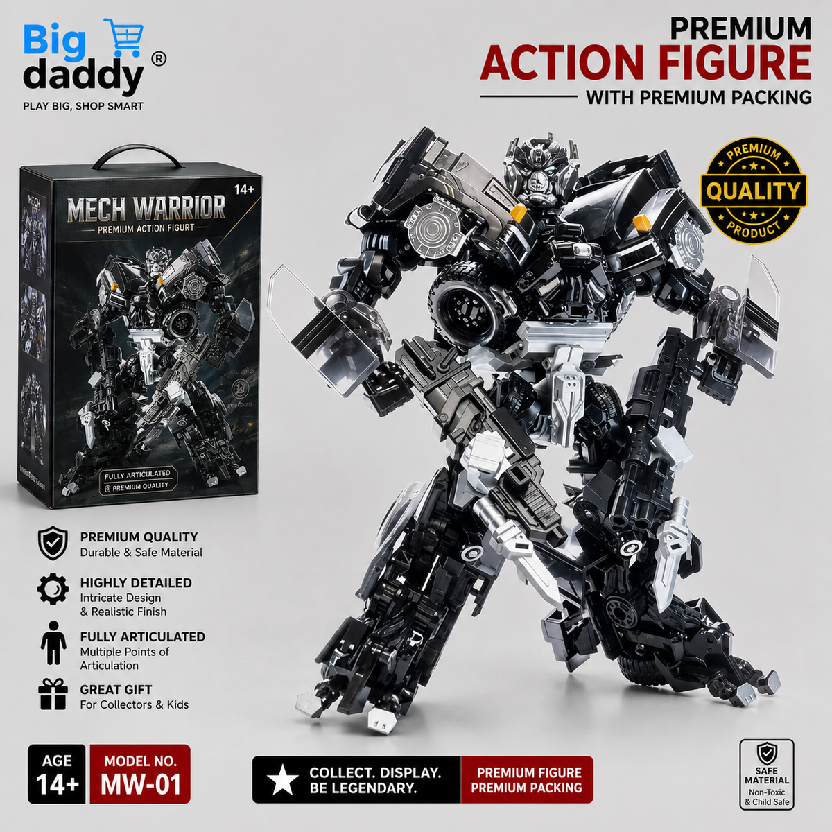 BAIWEI TW-1026B Ironhide Simple Version Weaponeer SS Movie Robot Figure 17cm