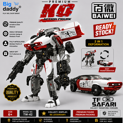 BAIWEI TW-1033B Tactical Strike Mech – White Edition (2-in-1 Vehicle Mode)
