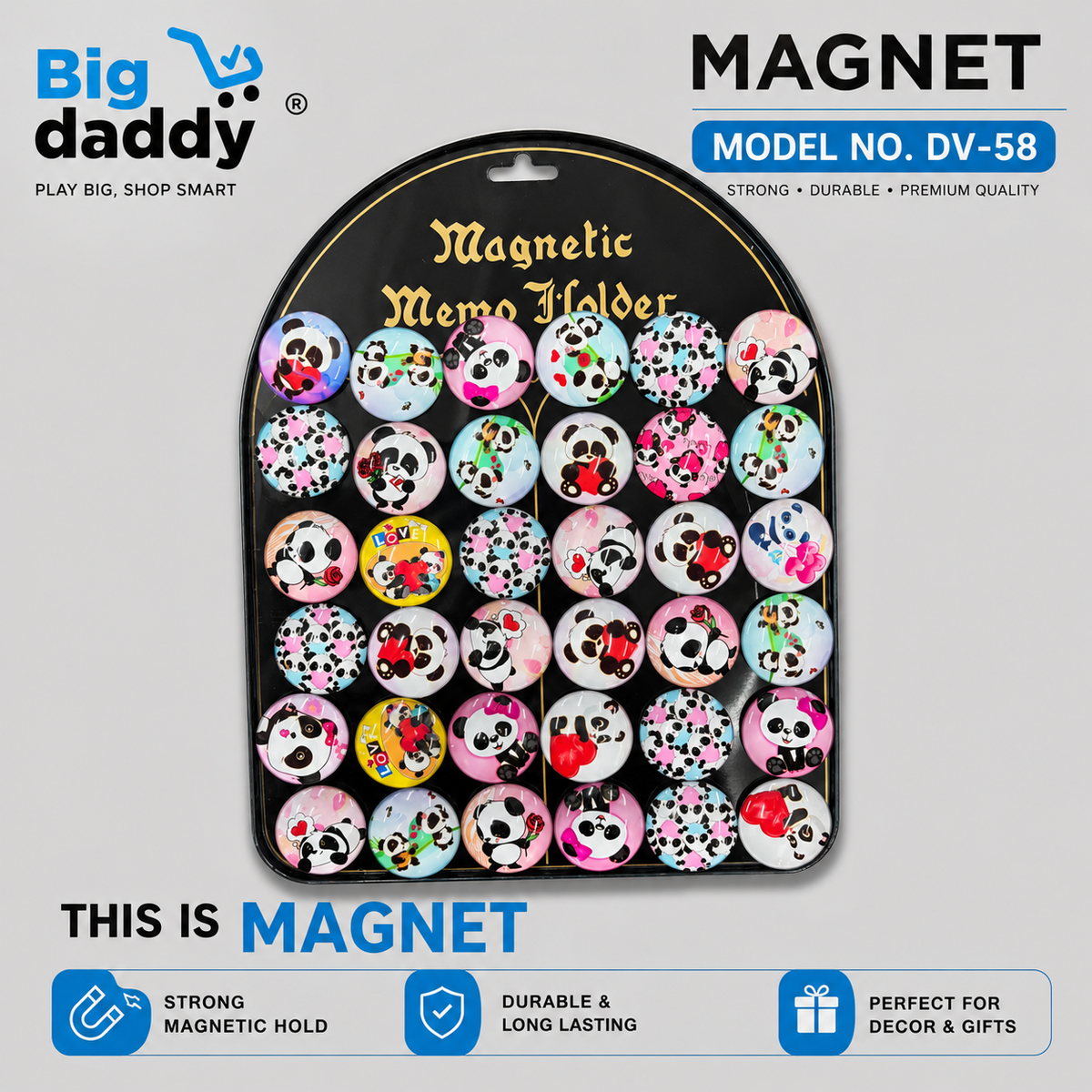 Pack of 36 Panda Round Glass Magnet Sheet (eff price 17 )