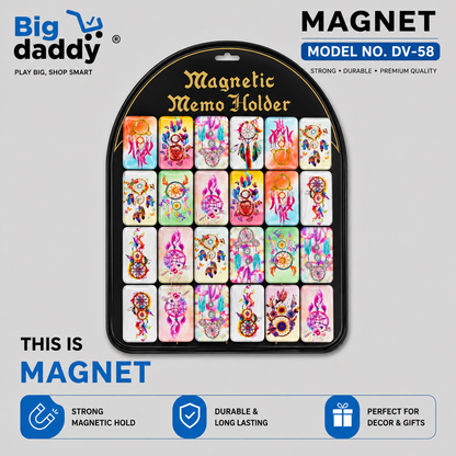 Pack of 24 Wind chain Rectangular Big Size Glass Magnet Sheet (eff price 38)