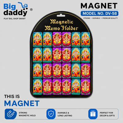Pack of 24 Lord Ganesh Rectangular Big Size Glass Magnet Sheet (eff price 38 )