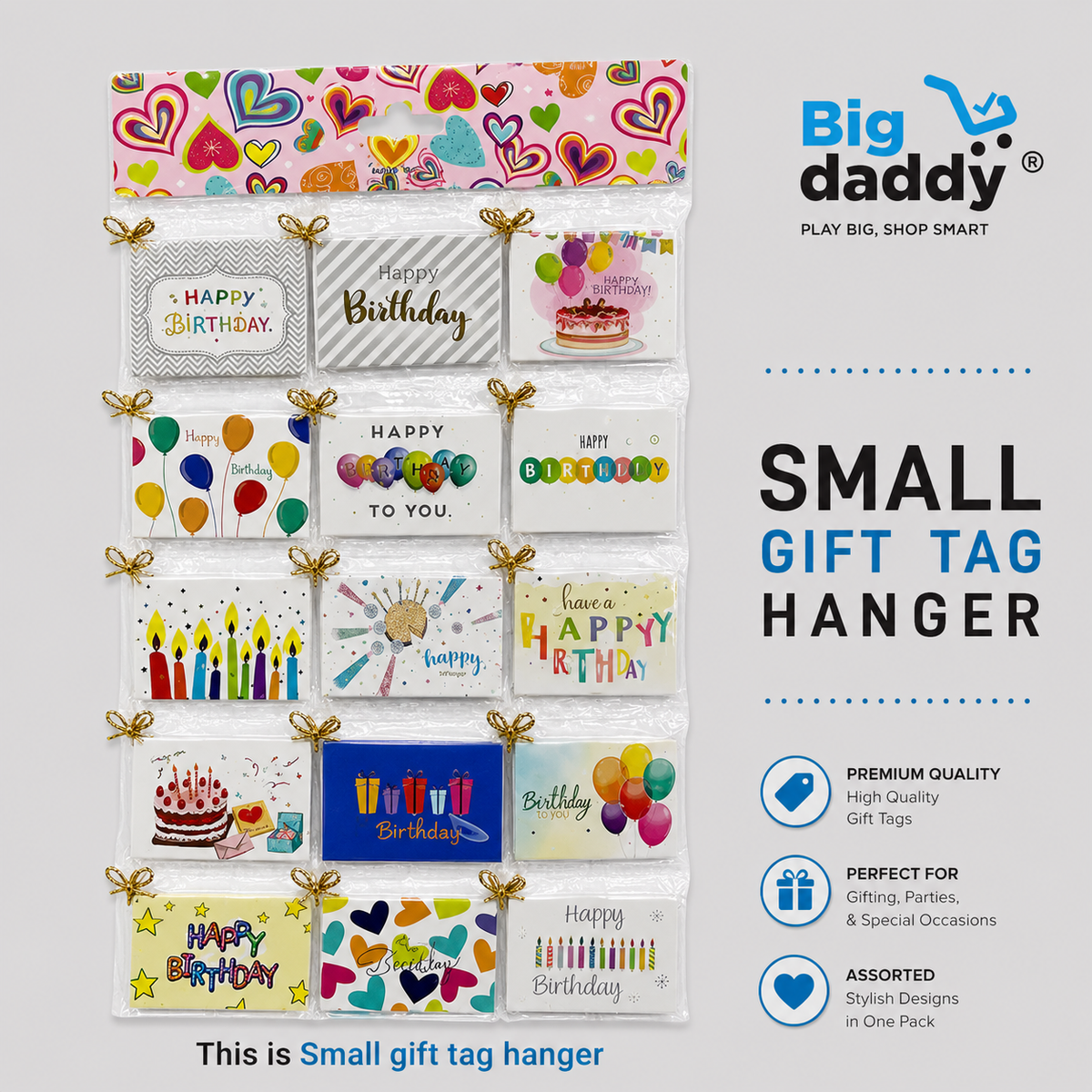 Happy birthday name tag / mini greeting hanger pack of 120 pc