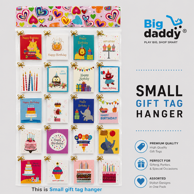 120 pc Birthday name tags hanger pack of 120