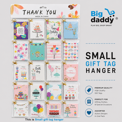 Birthday cake design name tags hanger pack of 160 pc