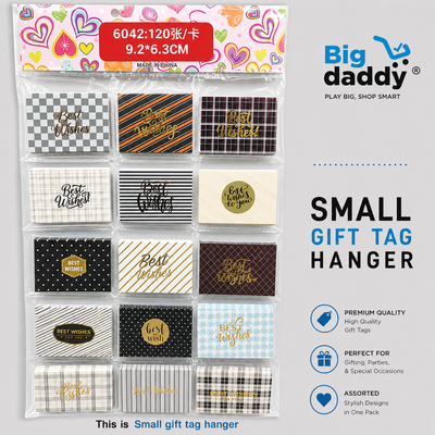 120 pc Best Wishes Card Tags in hanger ( 3 rs per pc)
