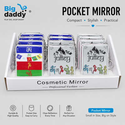 Juley ladakh glitter square pocket mirror Pack of 12 (eff price 85)