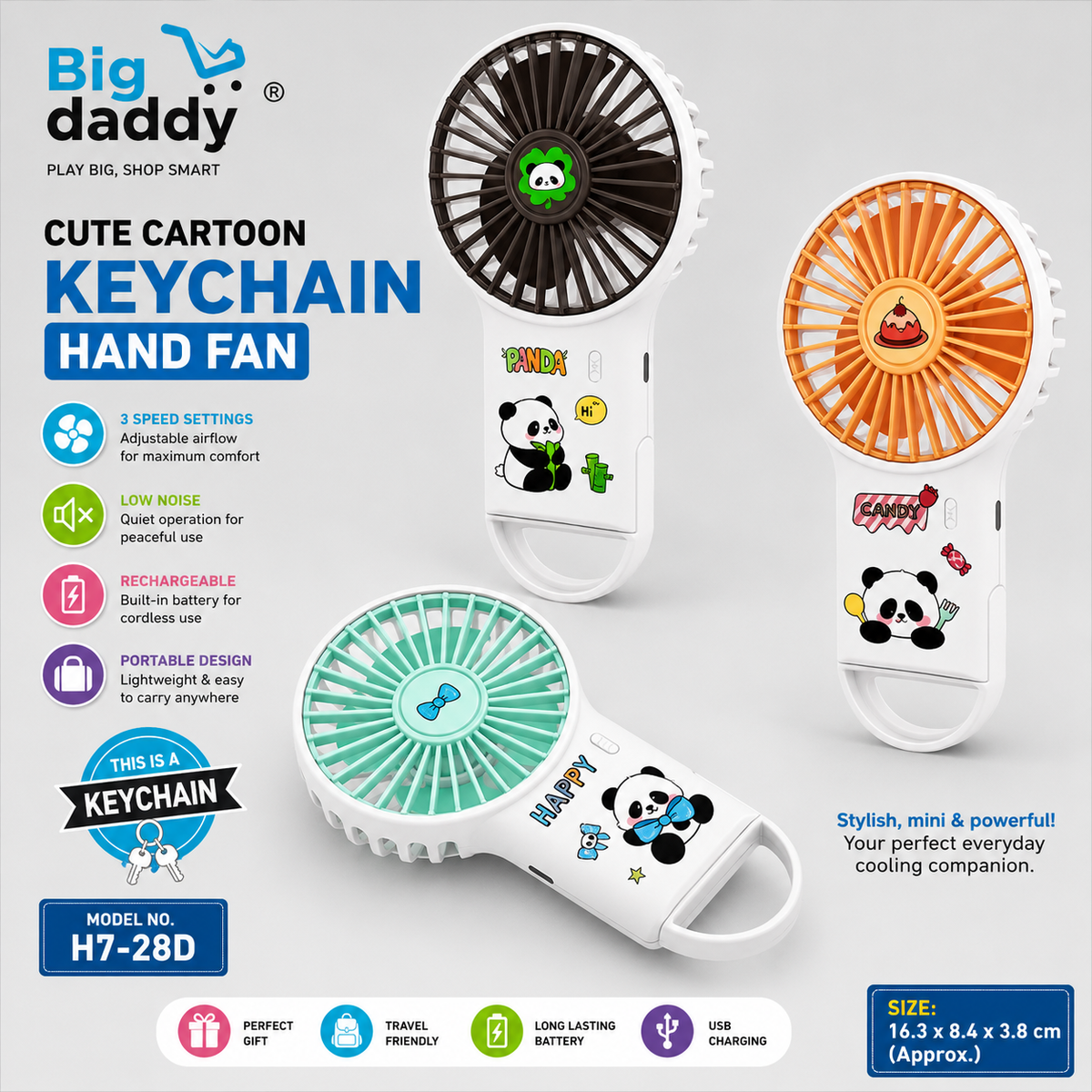 Mini panda usb hand fan Pack of 2(  Net price - 105 )