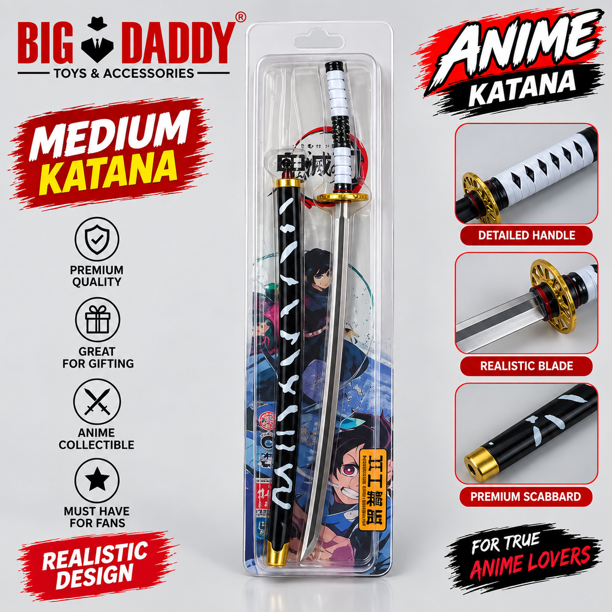 Pack of 3 medium size katana (net price 125)